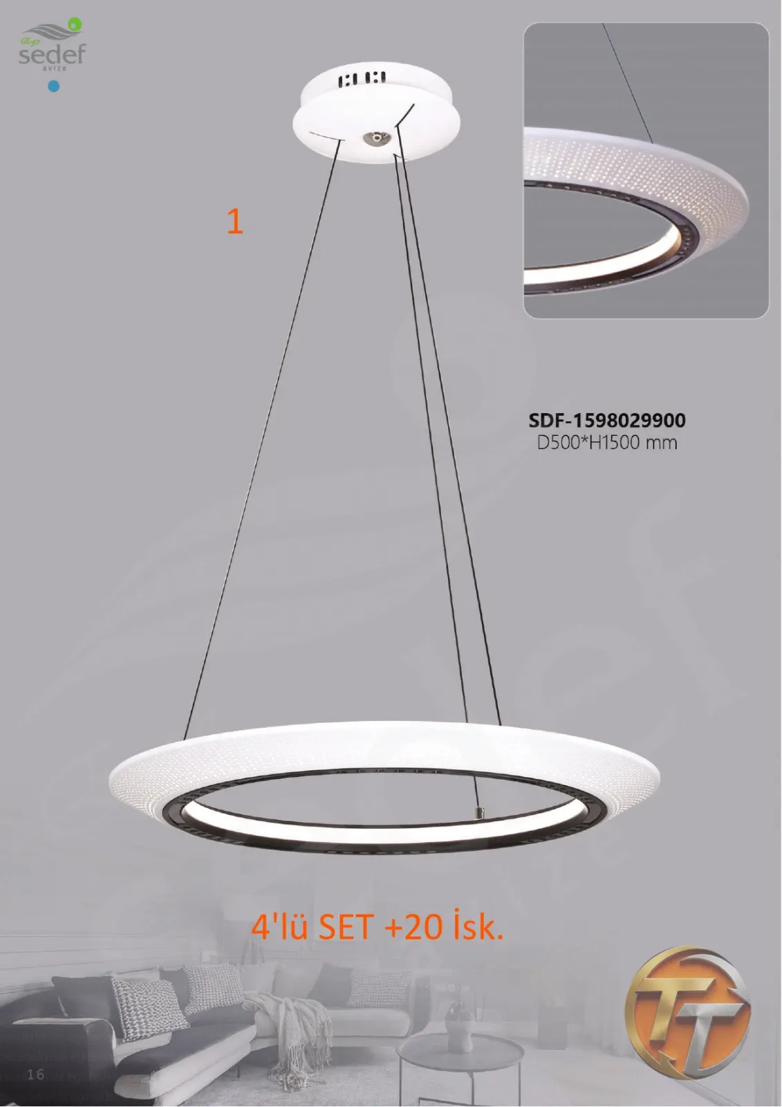 Sedef Avize SDF-1598029900 D500*H1500 mm