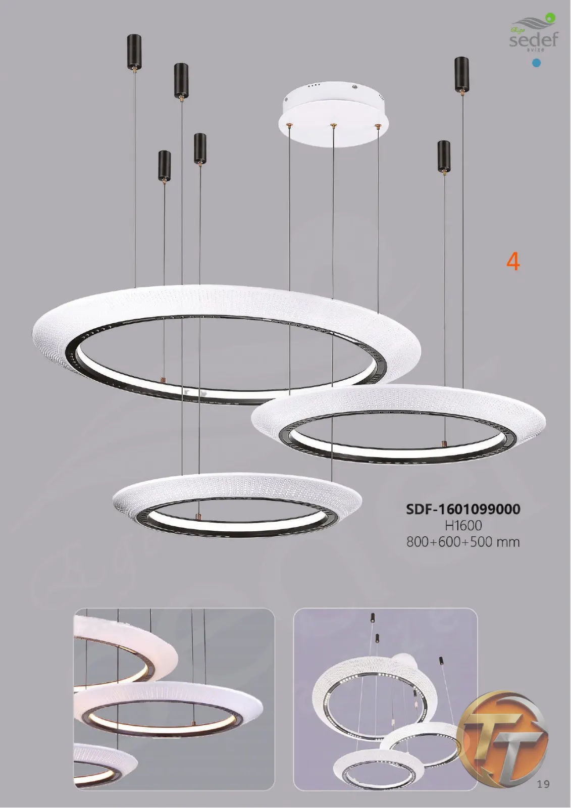 Sedef Avize SDF-1601099000 H1600 800+600+500 mm