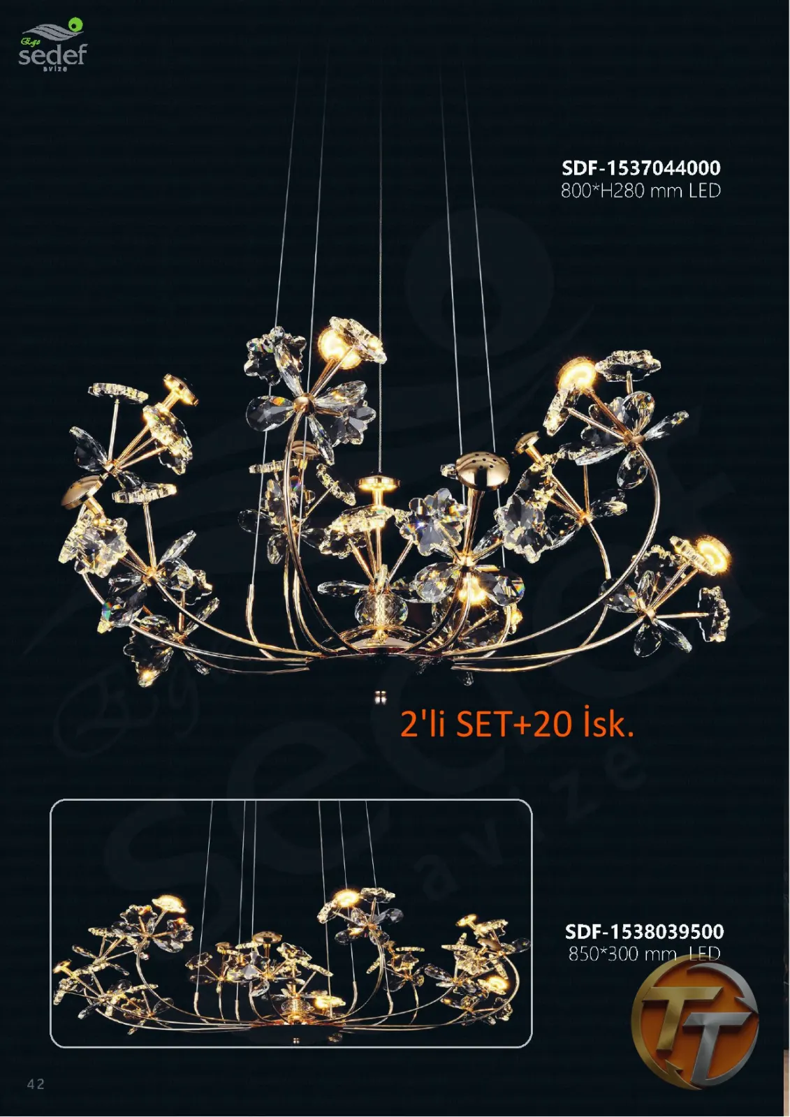 Sedef Avize SDF-1537044000 800*H280 mm LED