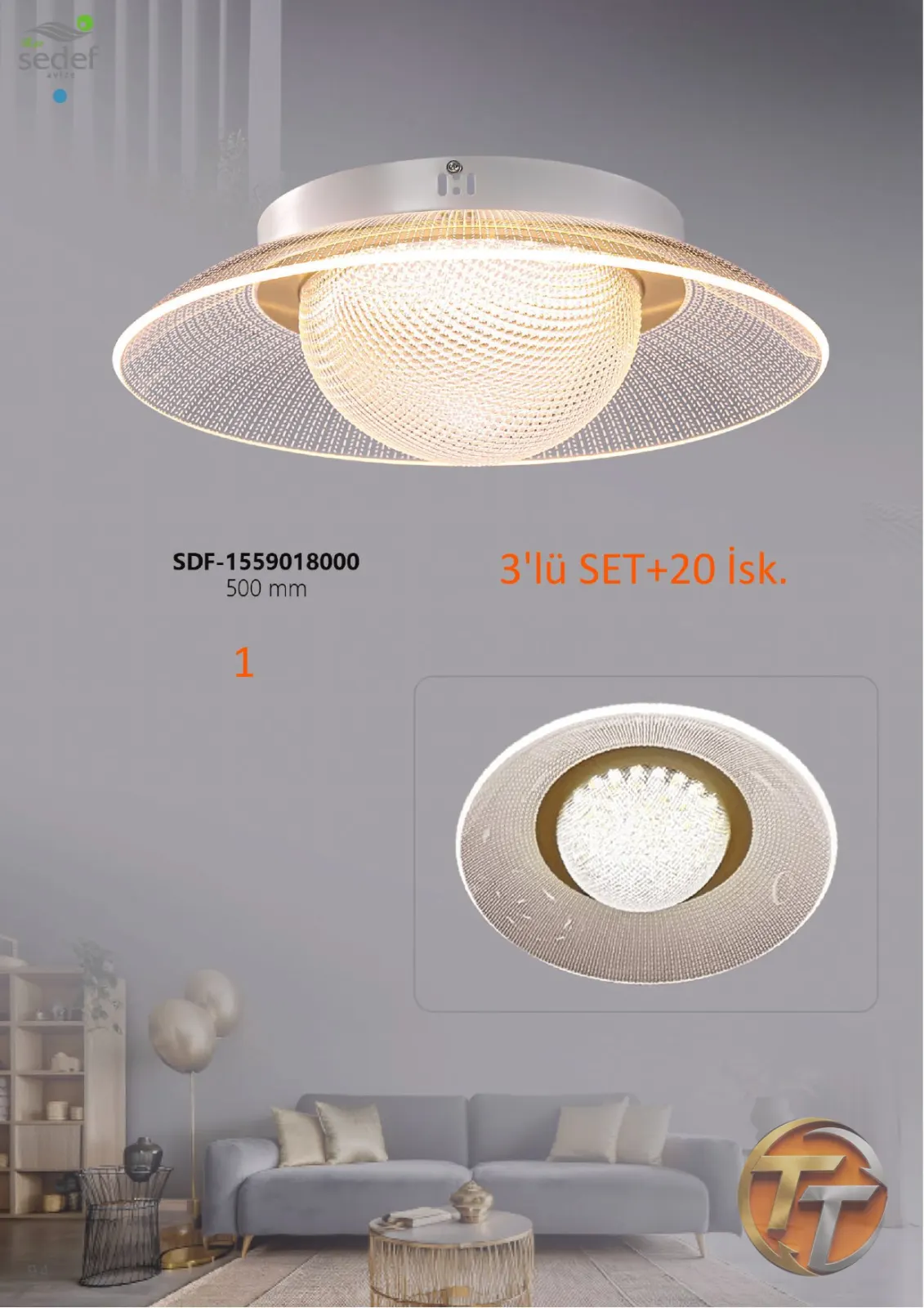 Sedef Avize SDF-1559018000 500 mm