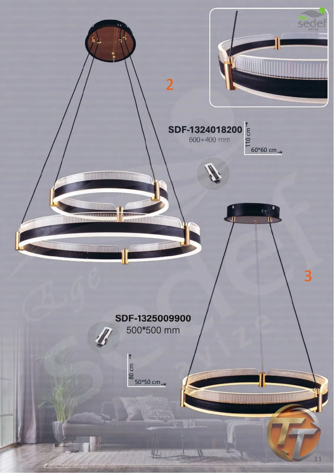 Sedef Avize SDF-1325009900 500*500 mm