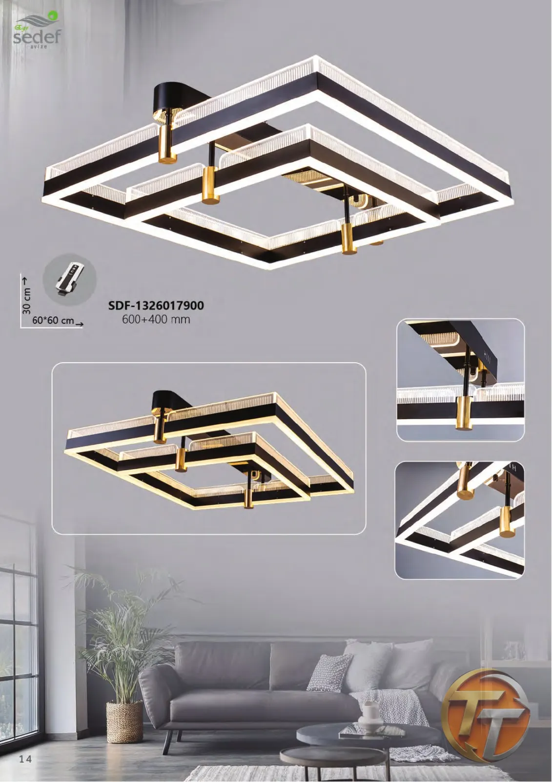Sedef Avize SDF-1326017900 600+400 mm 60*60 cт→