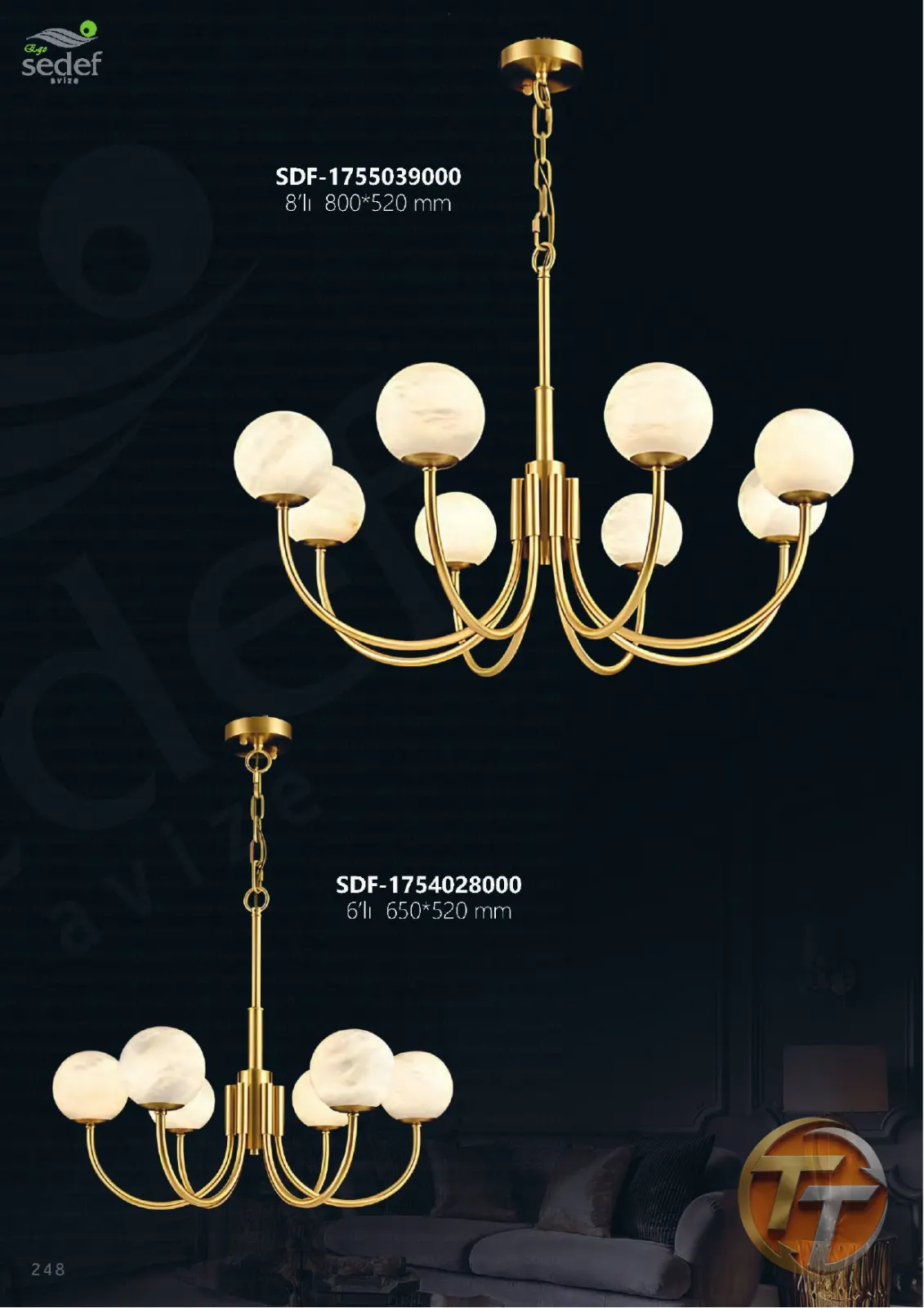 Sedef Avize SDF-1754028000 6'lı 650*520 mm
