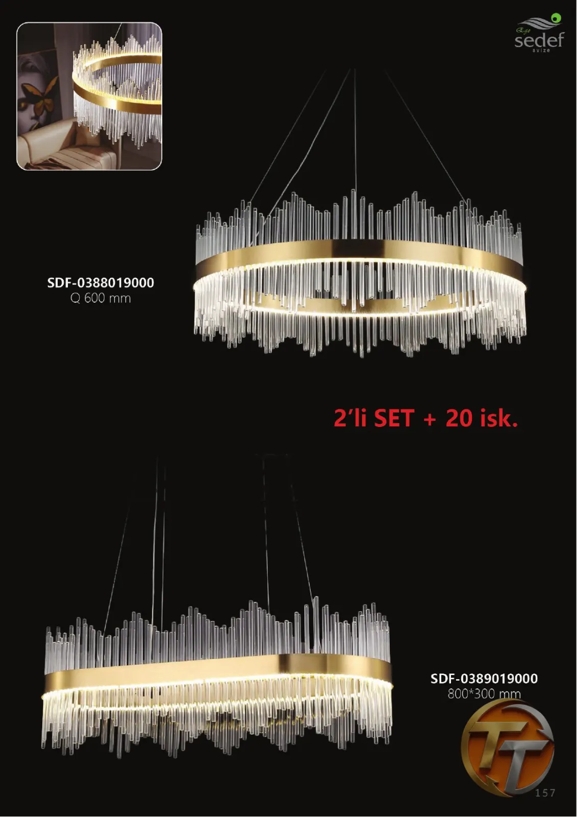 Sedef Avize SDF-0389019000 800*300 mm