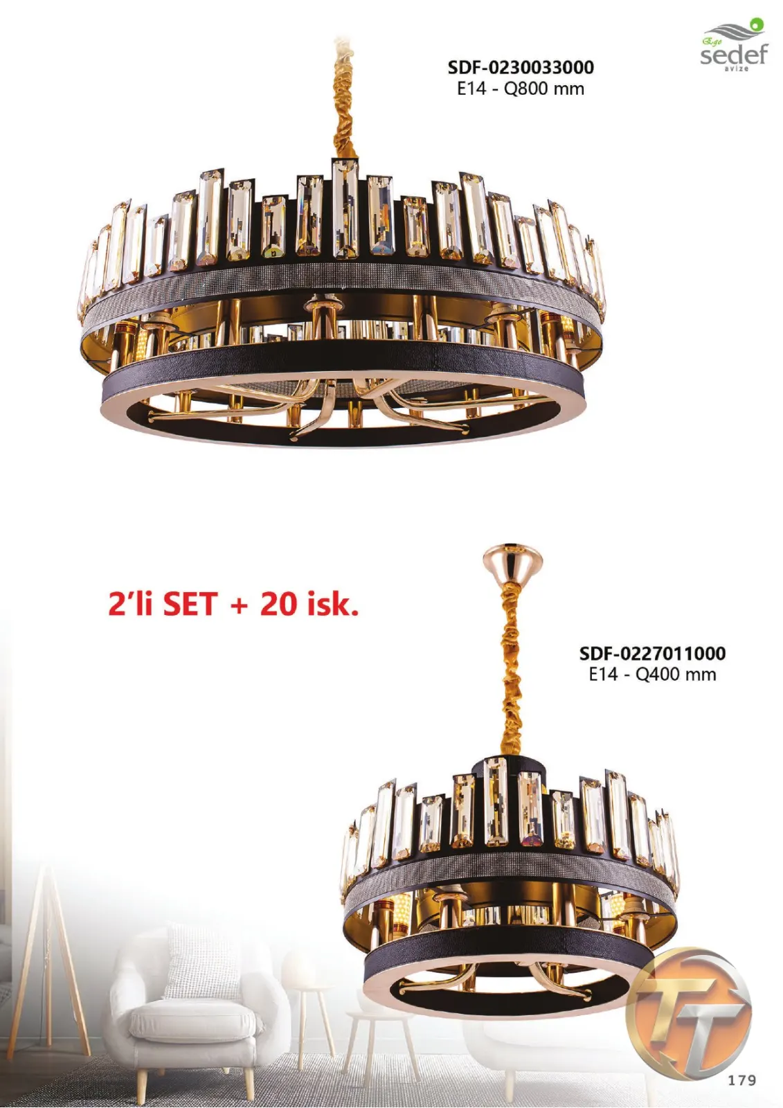 Sedef Avize SDF-0227011000 E14 - Ø400 mm