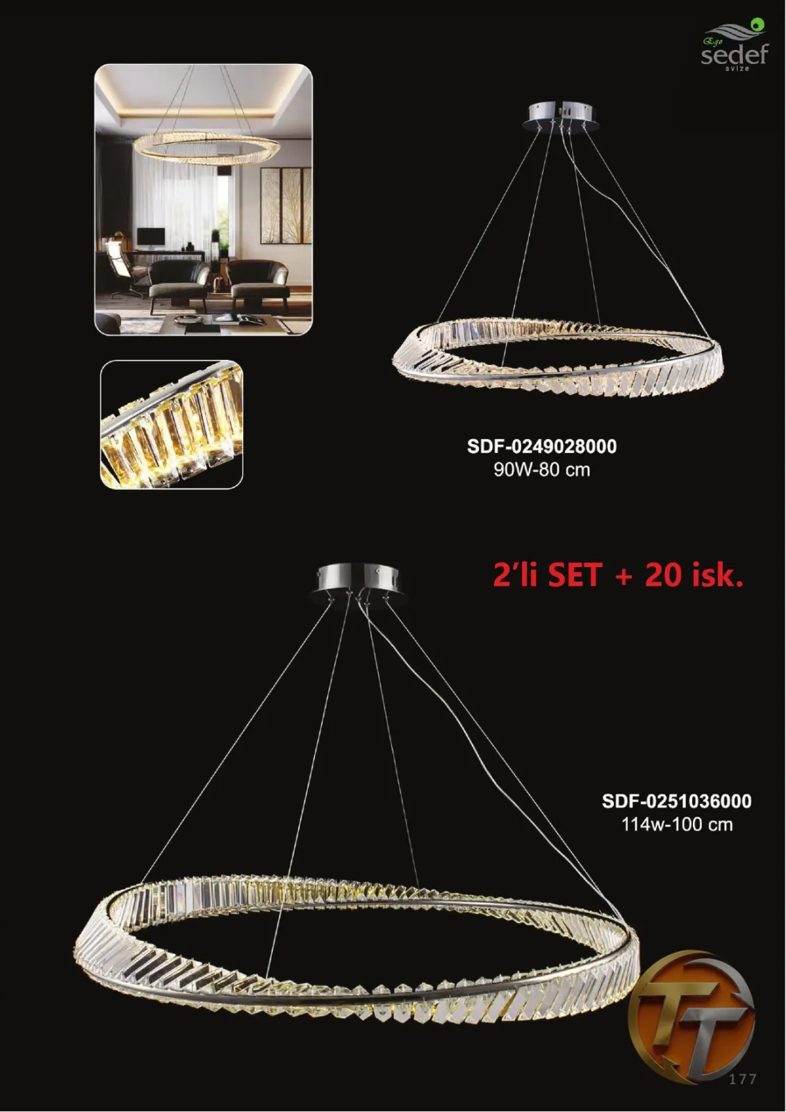 Sedef Avize SDF-0249028000 90W-80 cm