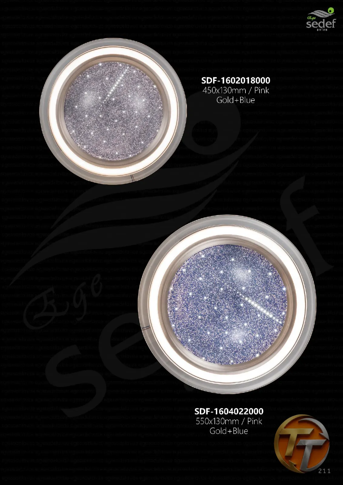 Sedef Avize SDF-1602018000 450x130mm / Pink Gold+Blue