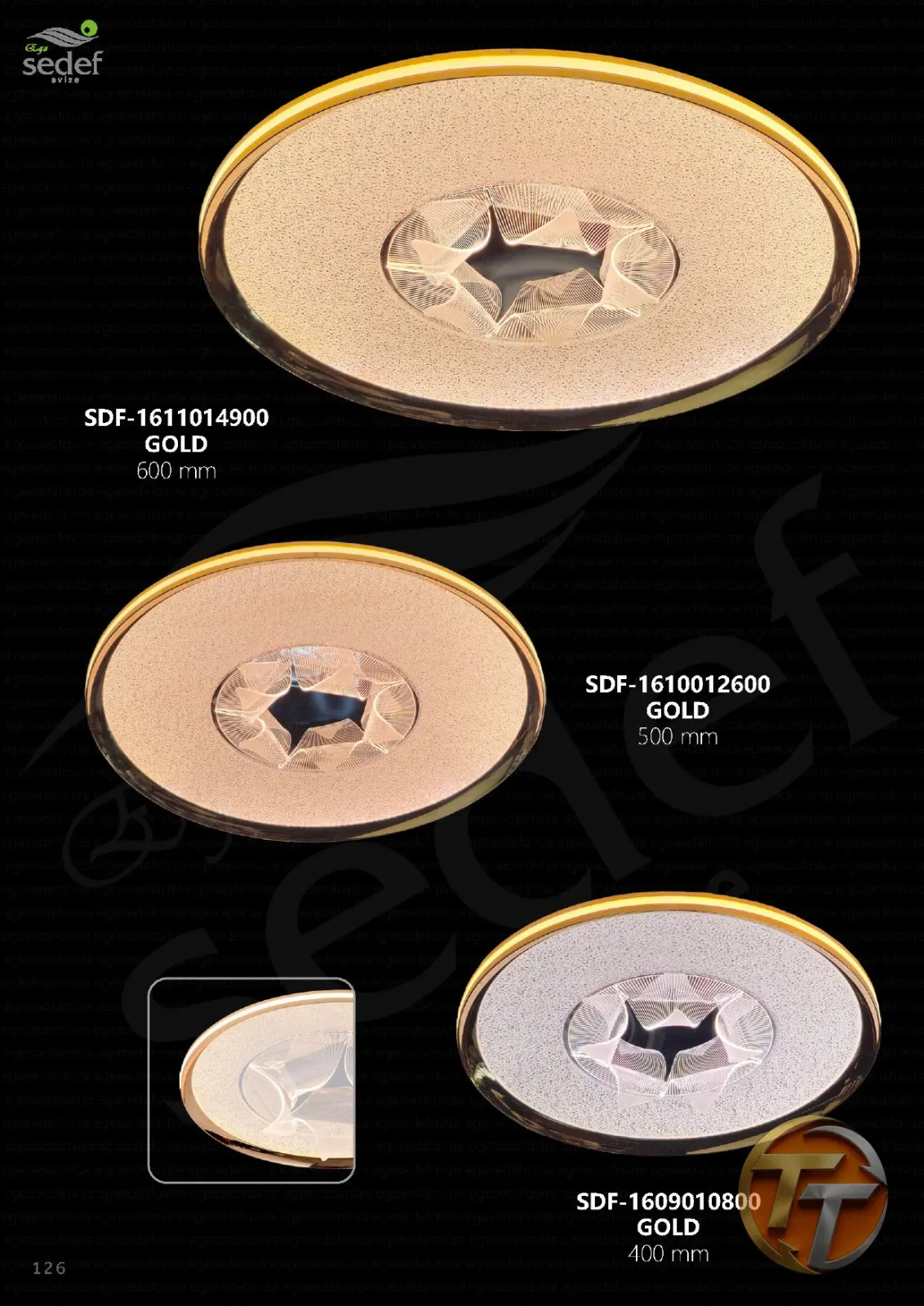 Sedef Avize SDF-1609010800 GOLD 400 mm