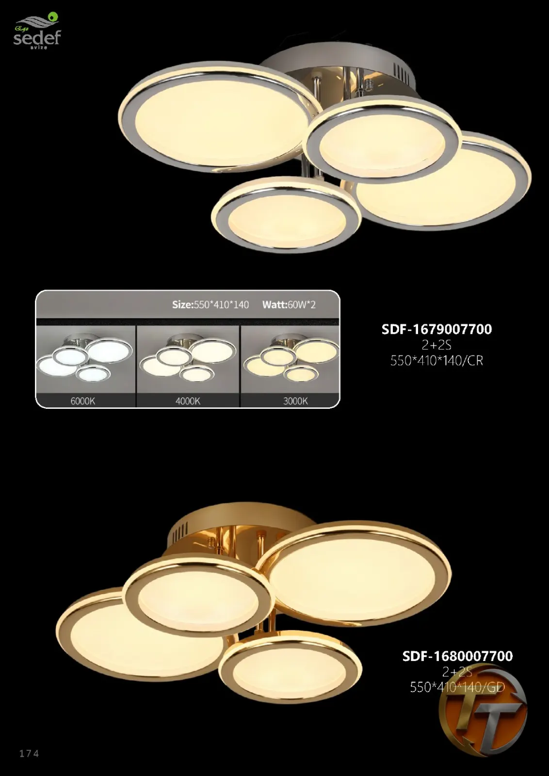 Sedef Avize SDF-1679007700 2+25 550*410*140/CR