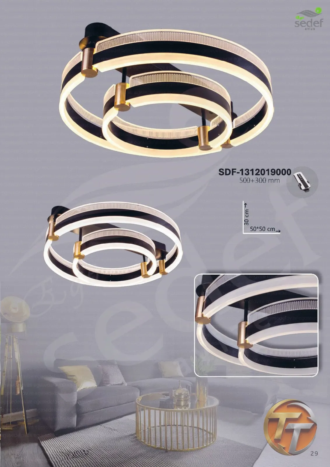Sedef Avize SDF-1312019000 500+300 mm