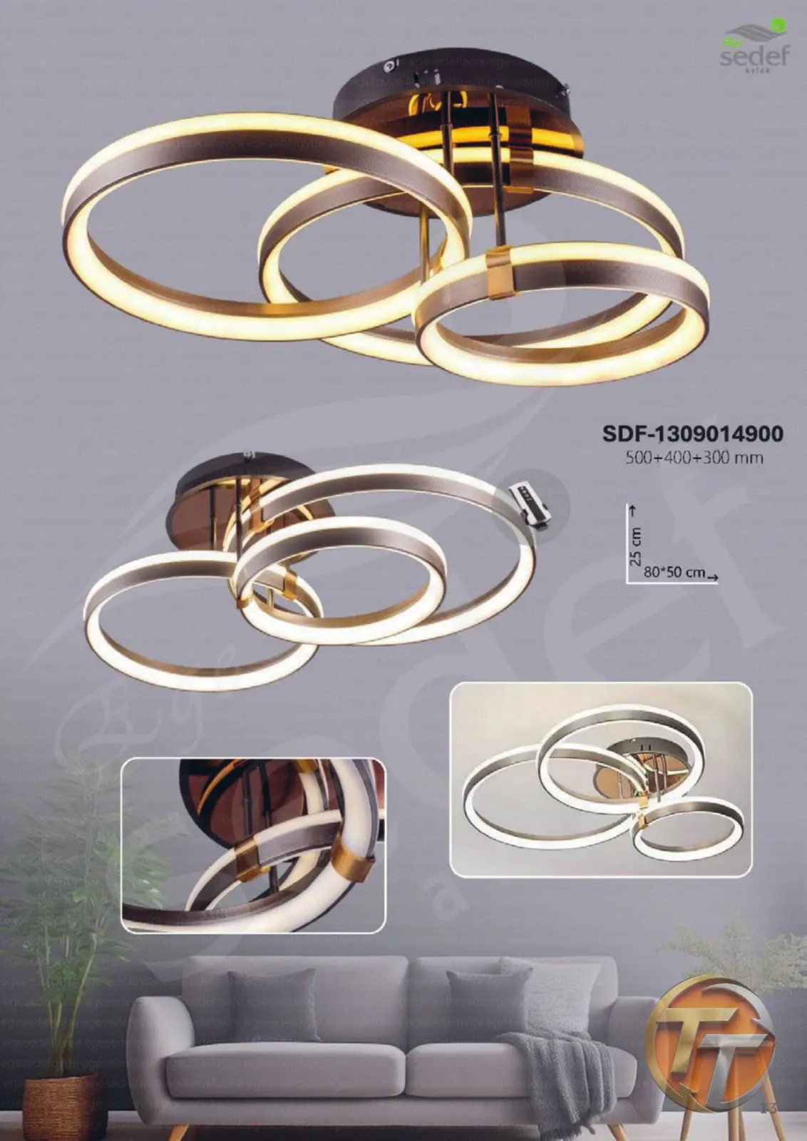 Sedef Avize SDF-1309014900 500+400+300 mm