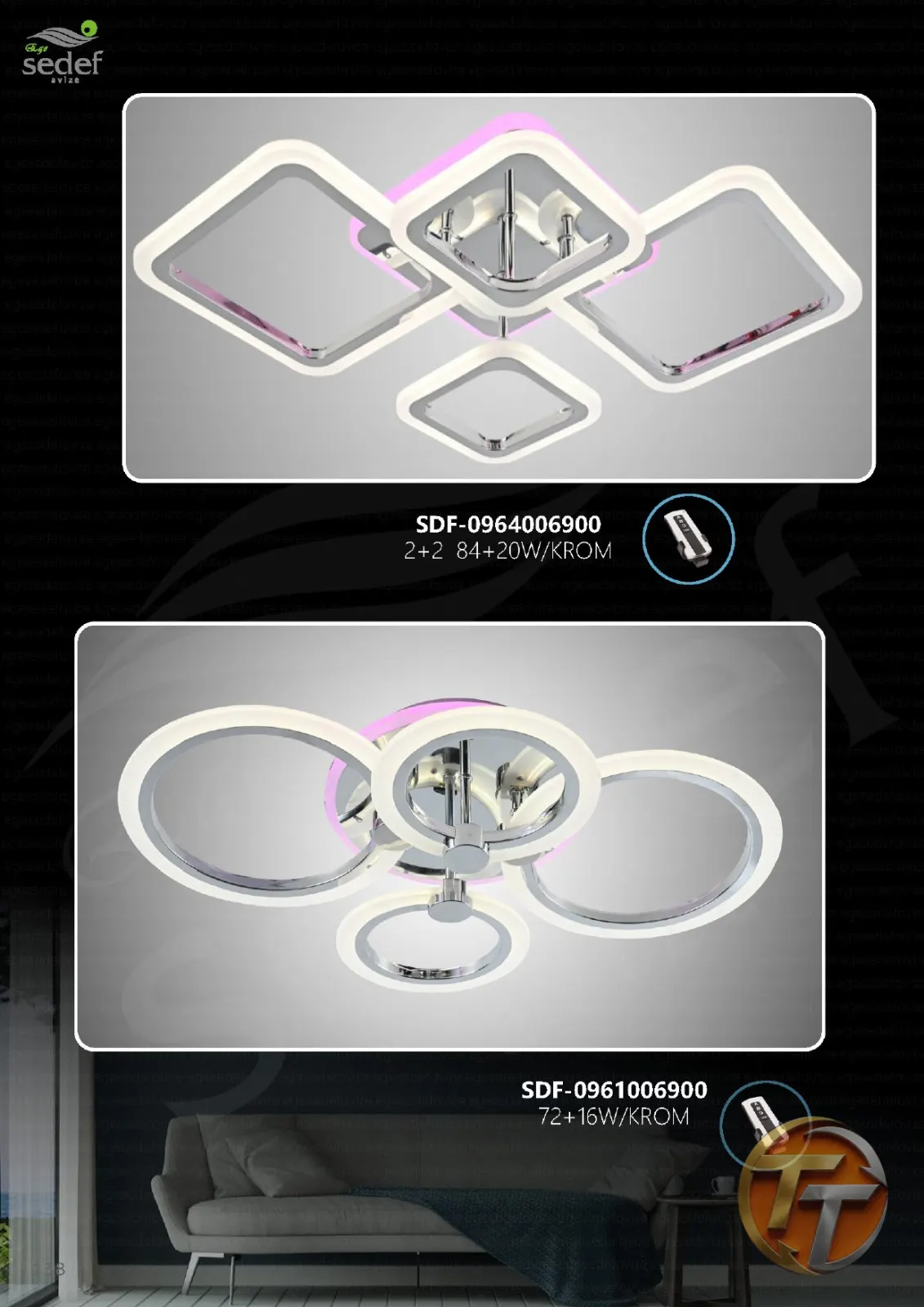 Sedef Avize SDF-0964006900 2+2_84+20W/KROM