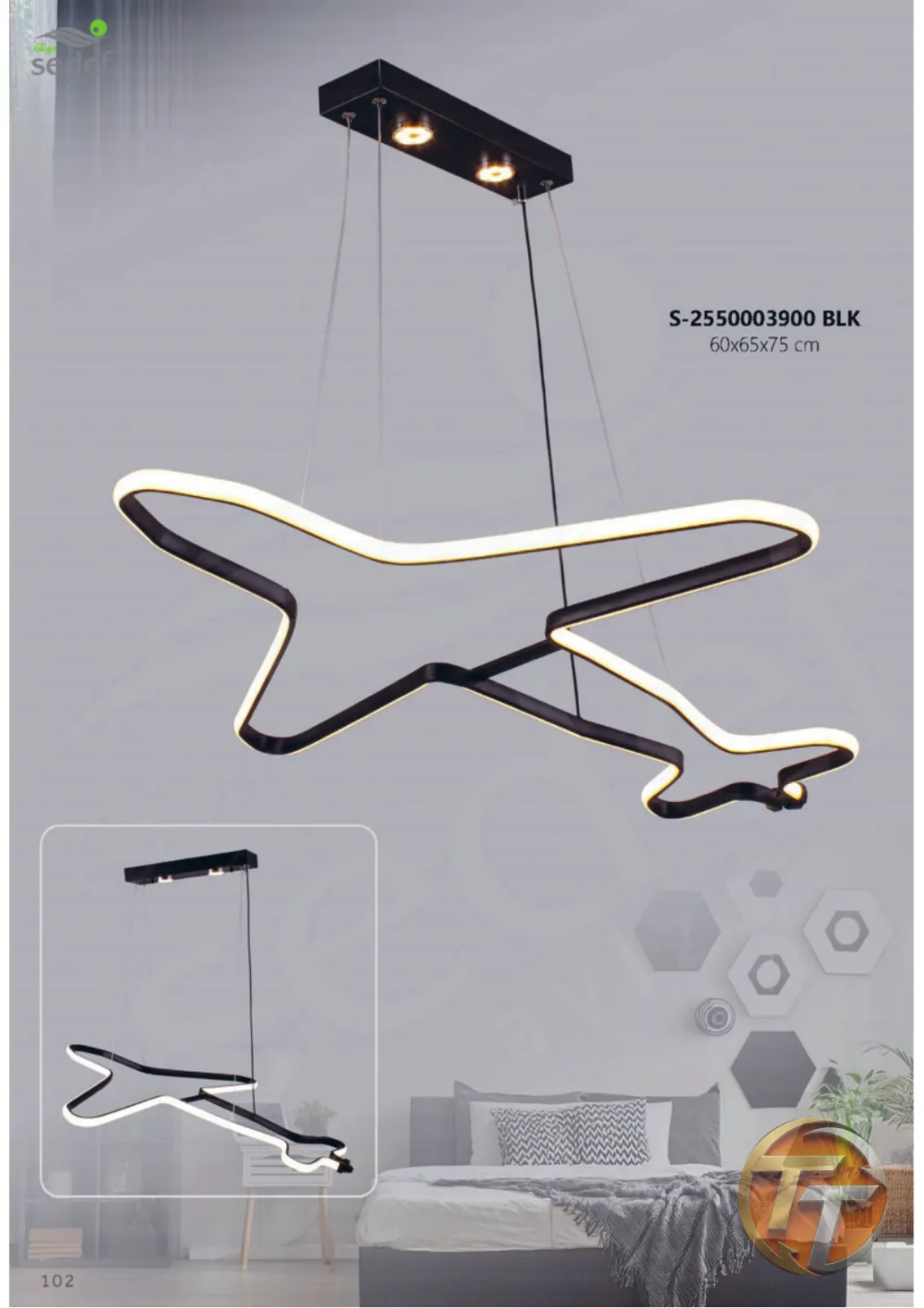 Sedef Avize S-2550003900 BLK 60x65x75 cm