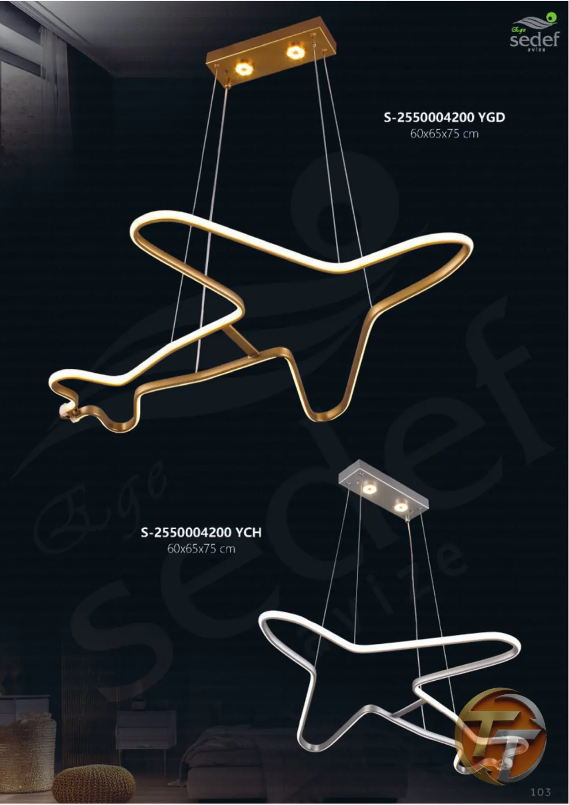 Sedef Avize S-2550004200 YCH 60x65x75 cm