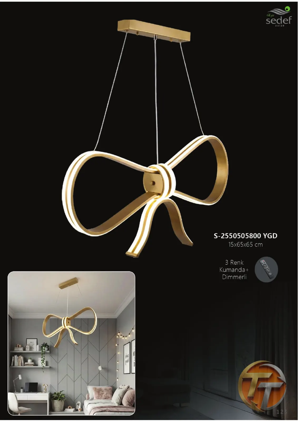Sedef Avize S-2550505800 YGD 15х65х65 cm