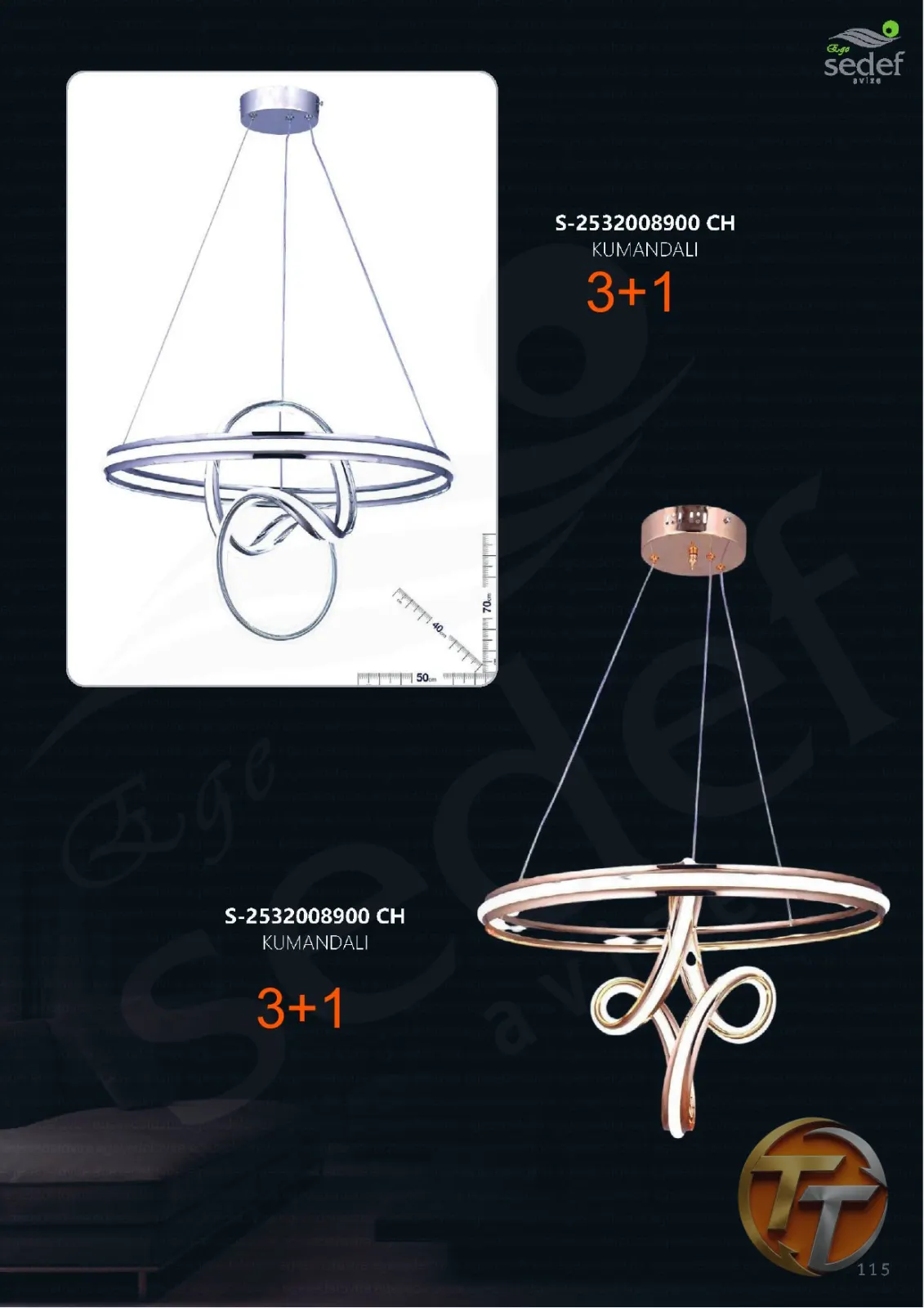Sedef Avize S-2532008900 CH KUMANDALI 3+1
