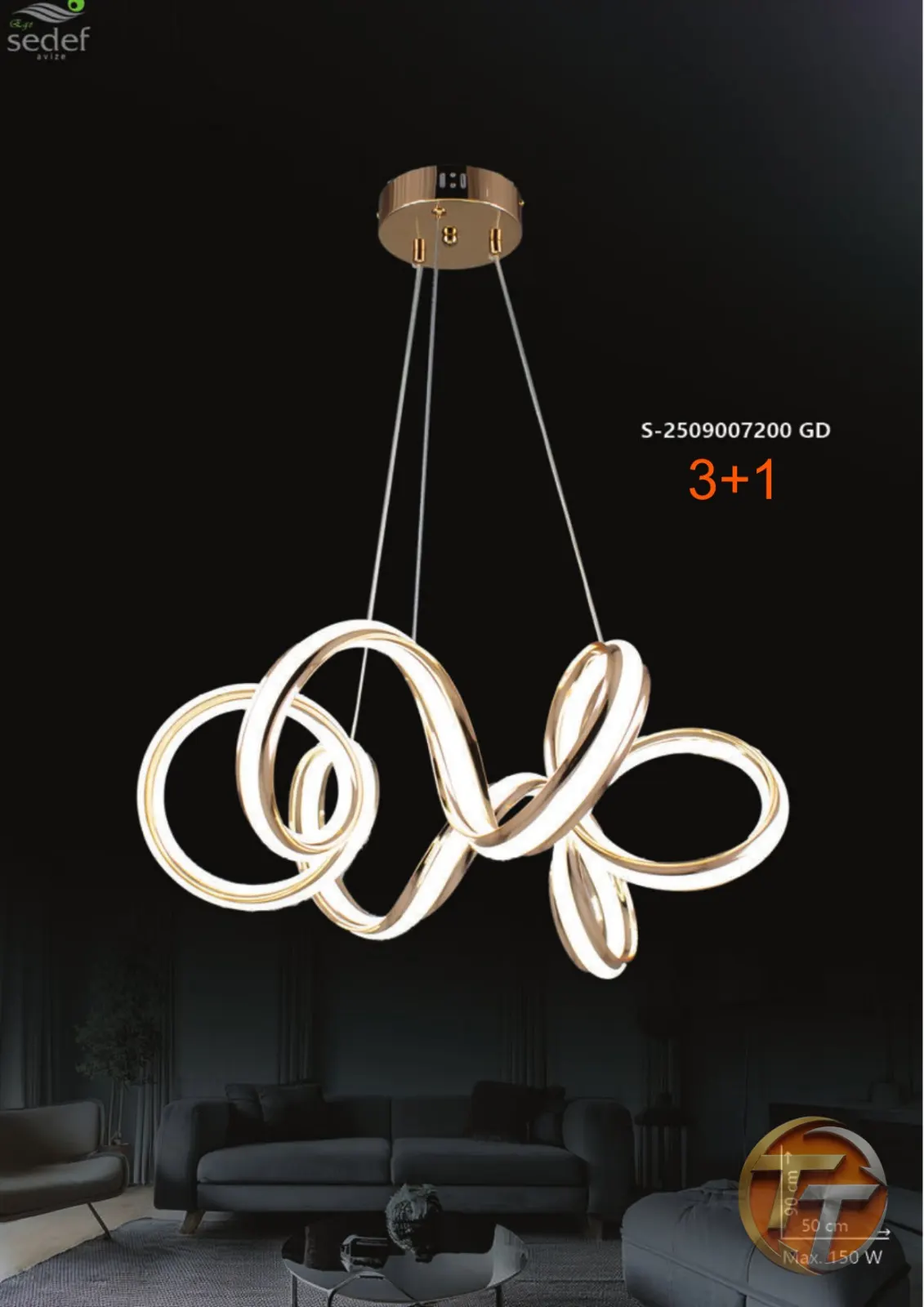 Sedef Avize S-2509007200 GD 3+1