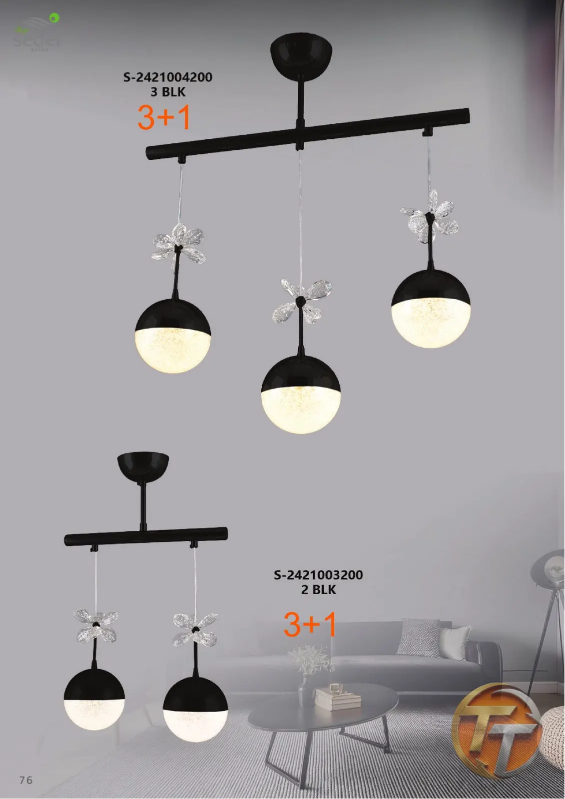 Sedef Avize S-2421004200 3 BLK 3+1