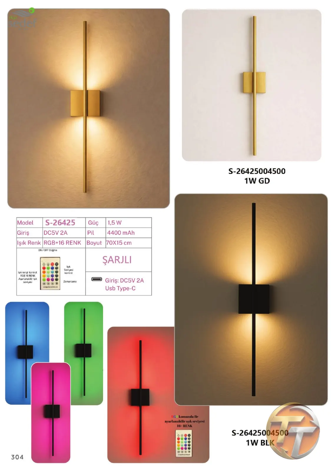Sedef Avize S-26425004500 1W GD