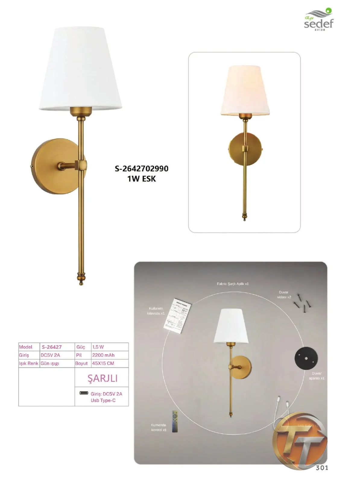 Sedef Avize S-2642702990 1W ESK