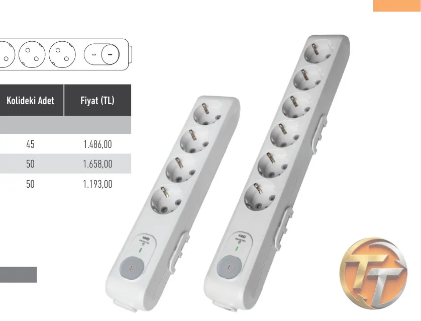 Panasonic Viko Multi-let Altılı 1050J Şok Korumalı Topraklı Kablolu Ç. K. Gri - 1,5 Metre 90117631