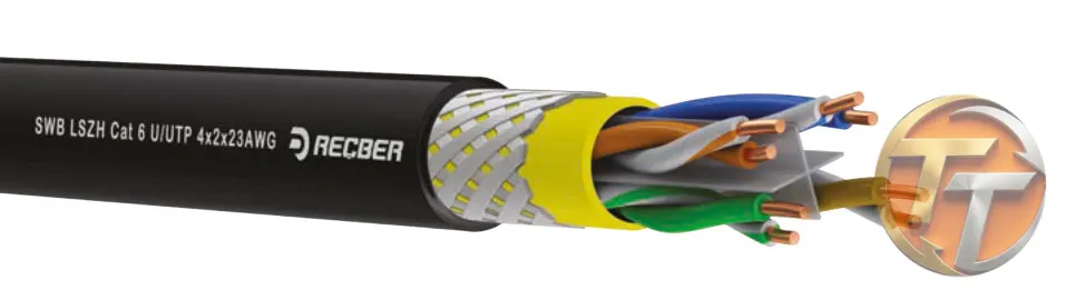 Reçber Kablo SL400 U22 SWB LSZH Category 6 U/UTP 4x2x23AWG ÇELİK ZIRHLI Data Kablosu RAL 9005 Siyah 506245