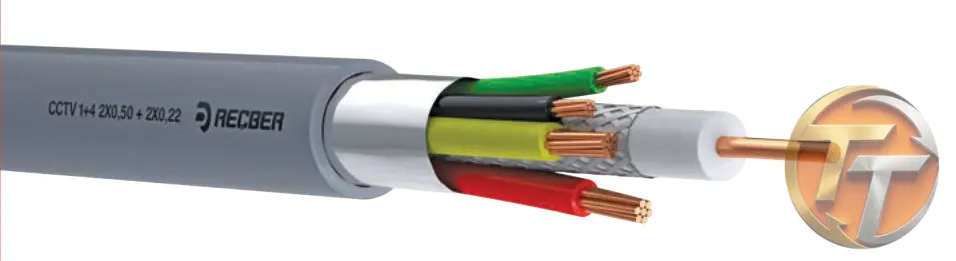 Reçber Kablo CCTV 1+4 RG 59 Mini 2x0,50mm2+2x0,22mm2 Euro-Class Eca 306054