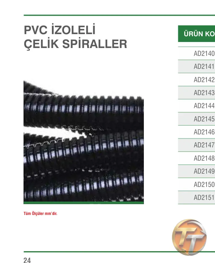 Adal Pano 40,5 / 45,8 40 mm PVC İzoleli Çelik Spiral AD2150
