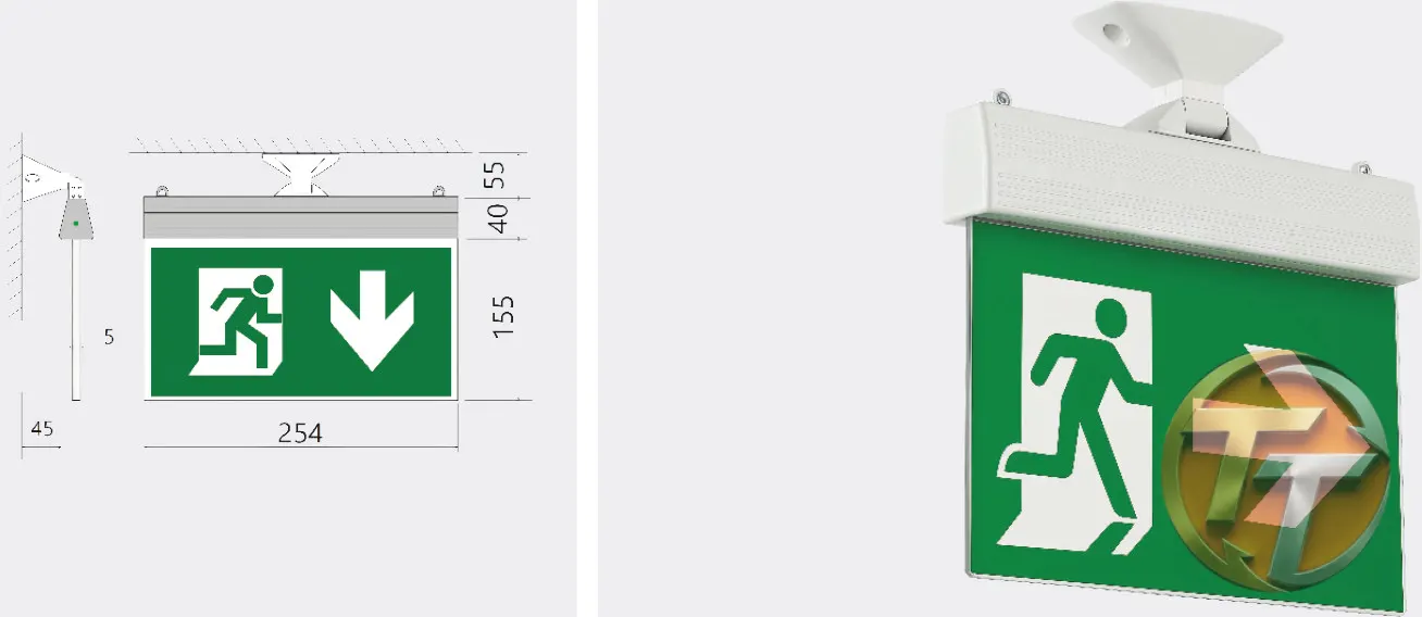 Pedaş Nilüfer 3W Sıva Üstü LED Acil Durum ve Yönlendirme 4211-210-00