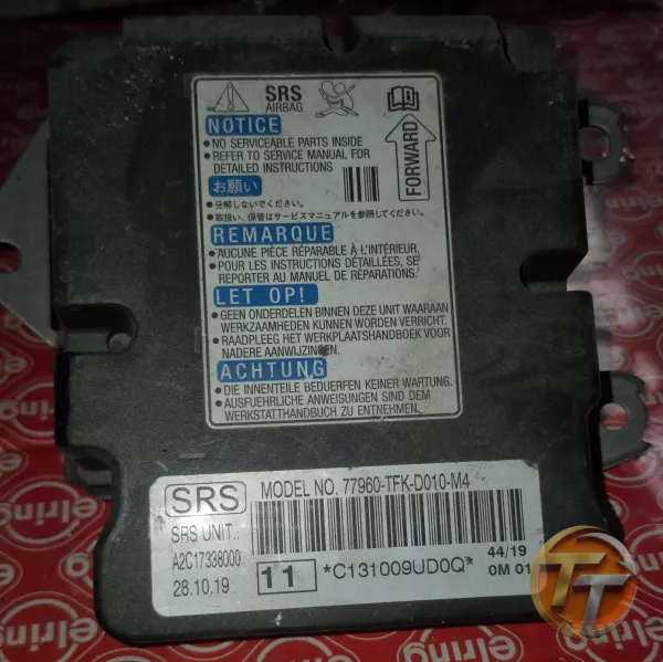 Honda Parça adı: Airbag / Hava Yastığı Kontrol Beyni Oem kodu: 77960-TFK-D010-M4 Uyumlu araç modelleri: Honda Jazz: [2008 – 2015]