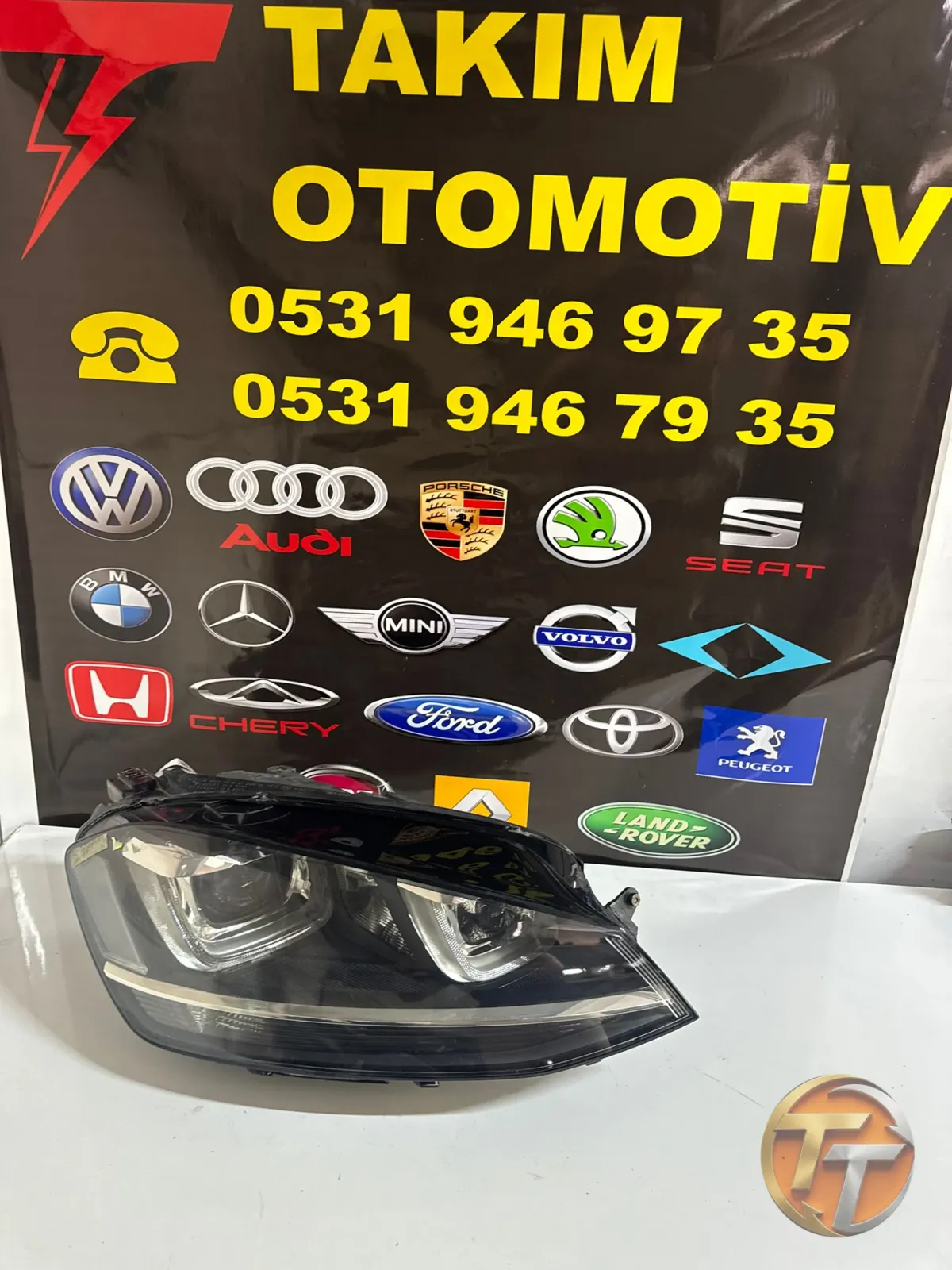 VOLKSWAGEN GOLF 7 SAĞ FAR  U LED 3 BEYİNLİ