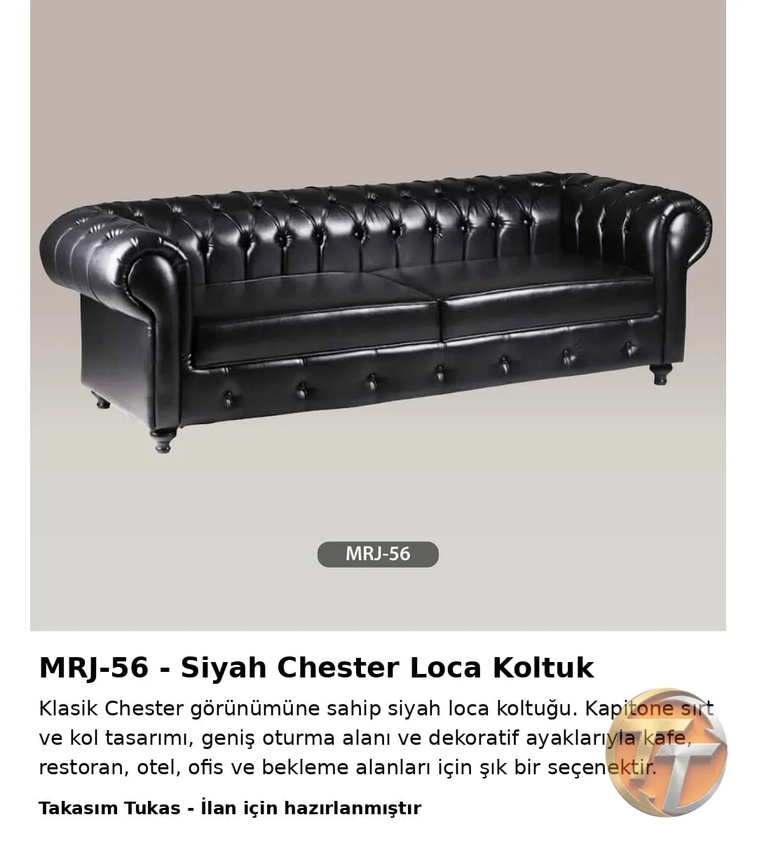 MRJ-56 Siyah Chester Loca Koltuk