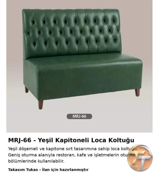 MRJ-66 Yeşil Kapitoneli Loca Koltuğu