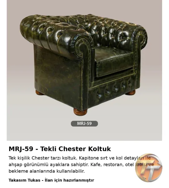 MRJ-59 Tekli Chester Koltuk
