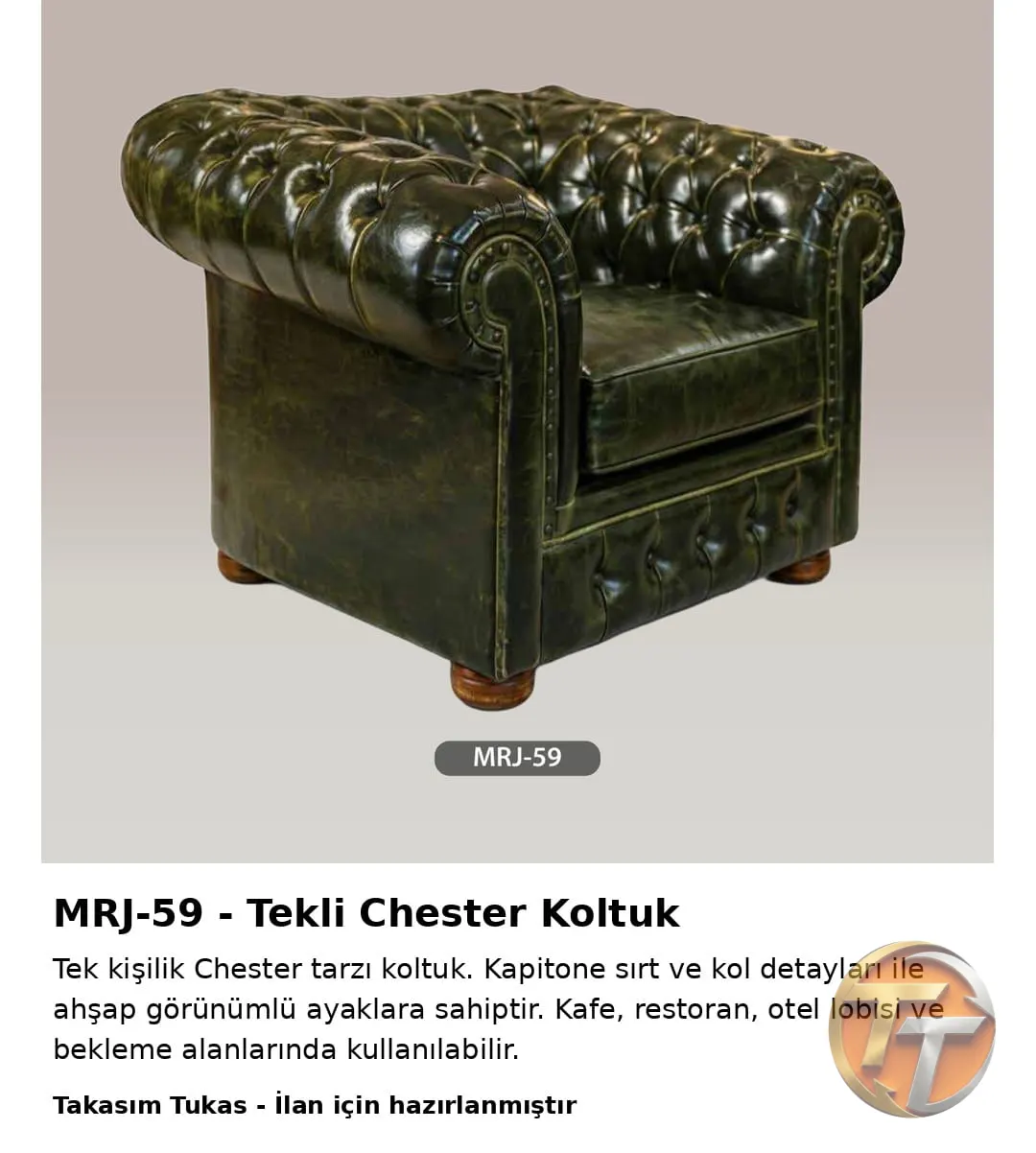 MRJ-59 Tekli Chester Koltuk