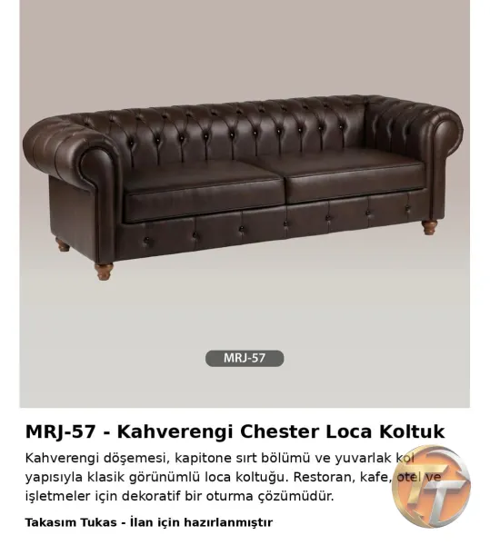 MRJ-57 Kahverengi Chester Loca Koltuk
