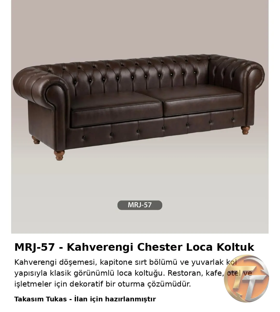 MRJ-57 Kahverengi Chester Loca Koltuk