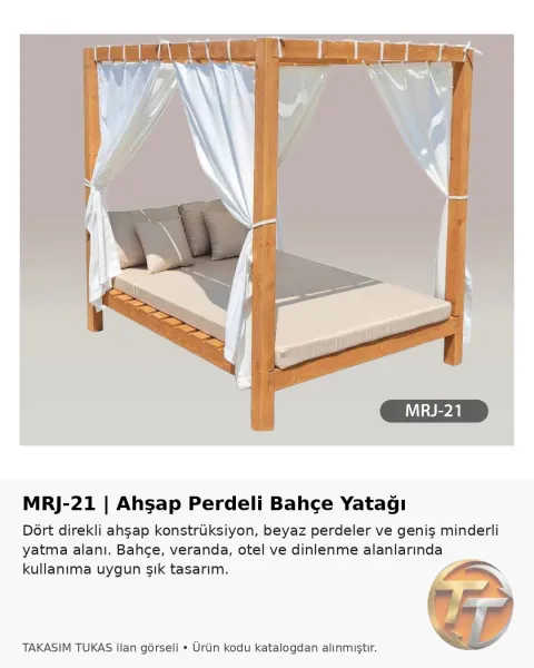MRJ-21 Ahşap Perdeli Bahçe Yatağı – Şezlong