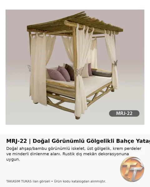 MRJ-22 Gölgelikli Bahçe Dinlenme Yatağı – Şezlong